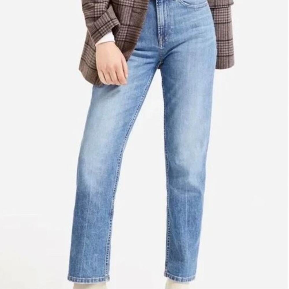 Everlane Women’s High Rise Straight Leg Jeans Blue 98% Cotton Size 28 Regular